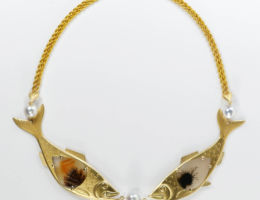 melissa chen lunar rain jewellery design surreal kissing herring fish necklace