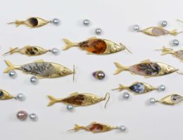 melissa chen lunar rain jewellery design surreal herring fish earrings akoya pearl