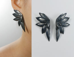 melissa chen lunar rain jewellery design sterling silver dark angel wing earrings