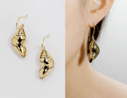 melissa chen lunar rain jewellery design surreal spotted gold tigerwing butterfly chrysalis earrings