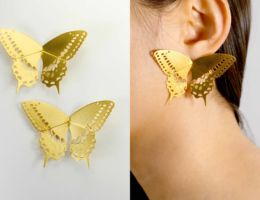 Lunar Rain Melissa Chen Swallowtail Butterfly Earrings Gold Vermeil archive